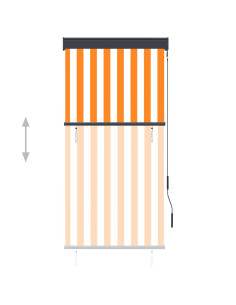 Tenda a Rullo per Esterni 80x250 cm Bianca e Arancione 2