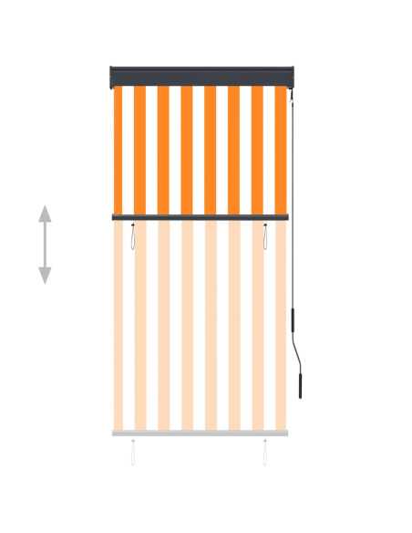 Tenda a Rullo per Esterni 80x250 cm Bianca e Arancione