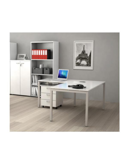 SCRIVANIA- GAMBA MET.120X80 BIANCA