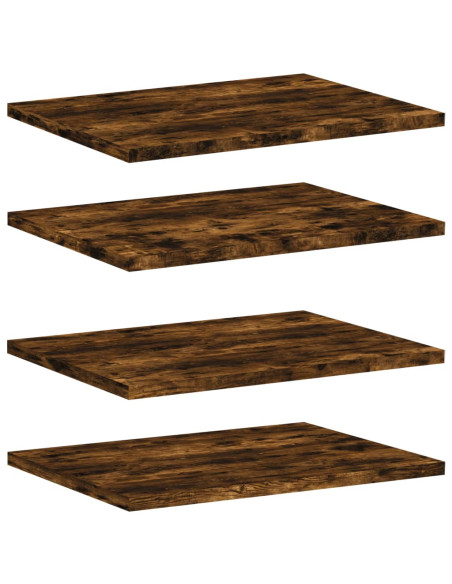 Mensole Parete 4pz Rovere Fumo 40x30x1,5 cm Legno Multistrato