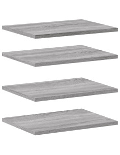 Mensole Parete 4pz Grigio Sonoma 40x30x1,5cm Legno Multistrato