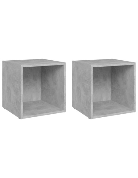 Mobili Porta TV 2pz Grigio Cemento 37x35x37cm Legno Multistrato