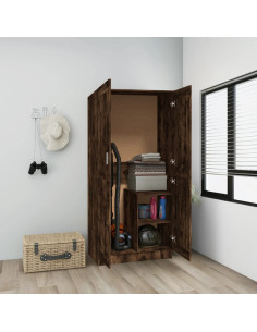 Armadio Rovere Fumo 82,5x51,5x180 cm in Legno Multistrato 2