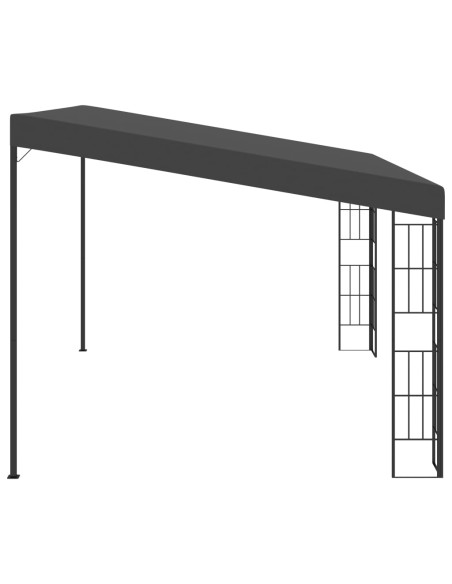 Gazebo a Parete 3x4 m Antracite in Tessuto
