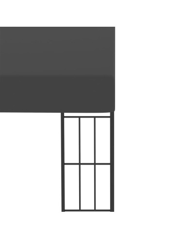 Gazebo a Parete 3x4 m Antracite in Tessuto