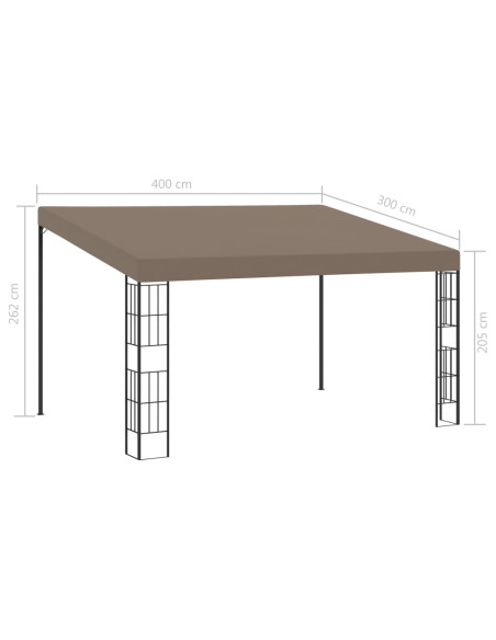 Gazebo a Parete 4x3 m Talpa in Tessuto