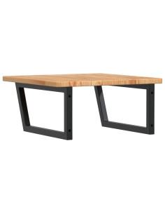 Ripiano a Parete per Lavabo in Acciaio e Massello di Rovere