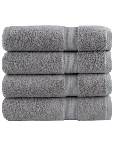 Asciugamani Premium 4 pz Grigi 50x100 cm 600gsm 100% Cotone