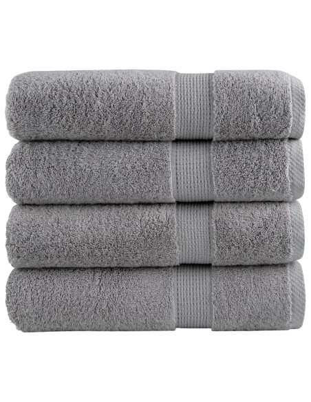 Asciugamani Premium 4 pz Grigi 50x100 cm 600gsm 100% Cotone