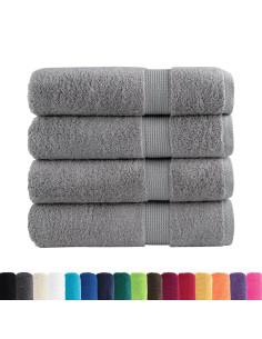 Asciugamani Premium 4 pz Grigi 50x100 cm 600gsm 100% Cotone 2