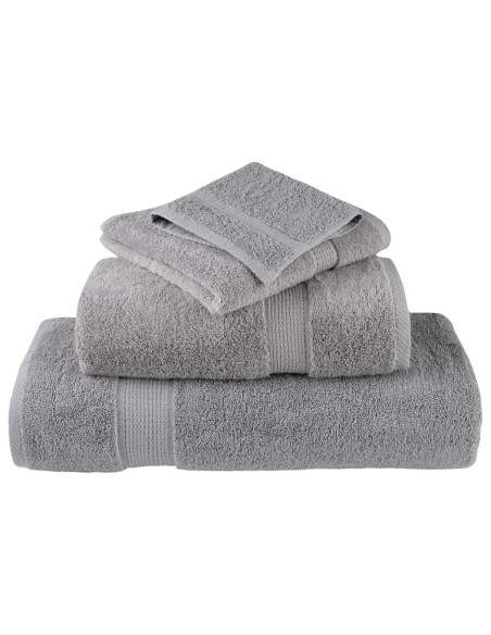 Asciugamani Premium 4 pz Grigi 50x100 cm 600gsm 100% Cotone