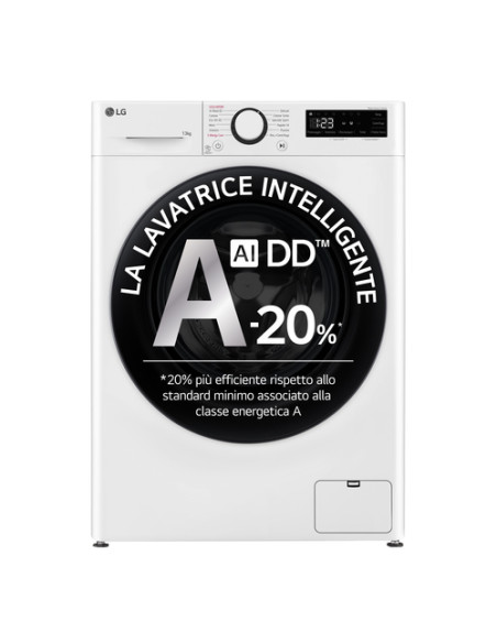 LG F4R3013NSWB Lavatrice 13kg AI DD, Classe A-20%, 1400 giri, Lavaggio a vapore