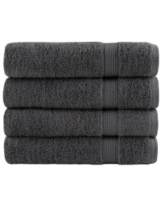 Asciugamani Premium 4 pz Antracite 50x100 cm 600gsm 100% Cotone