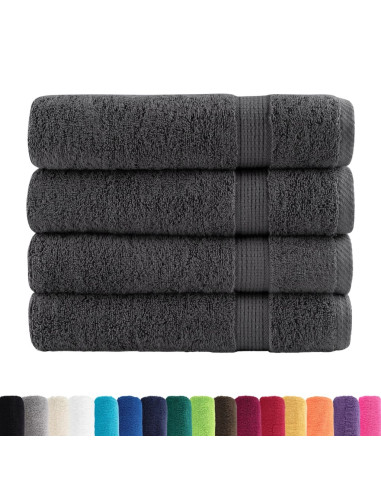 Asciugamani Premium 4 pz Antracite 50x100 cm 600gsm 100% Cotone
