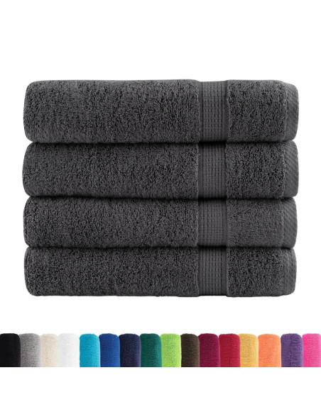 Asciugamani Premium SOLUND 4 pz Antracite 50x100 cm 600 g/m²