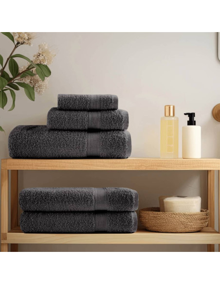 Asciugamani Premium SOLUND 4 pz Antracite 50x100 cm 600 g/m²