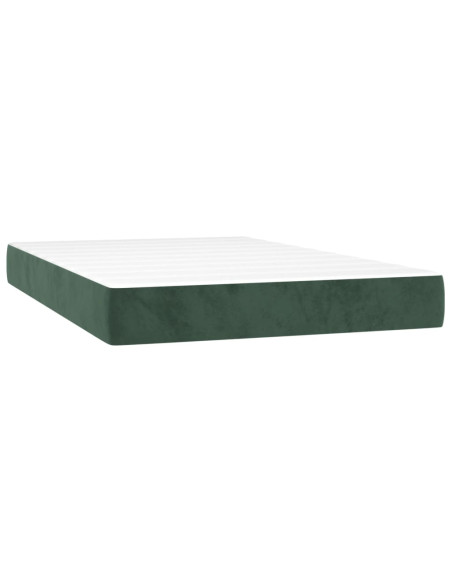 Giroletto a Molle con Materasso Verde Scuro 120x200 cm Velluto