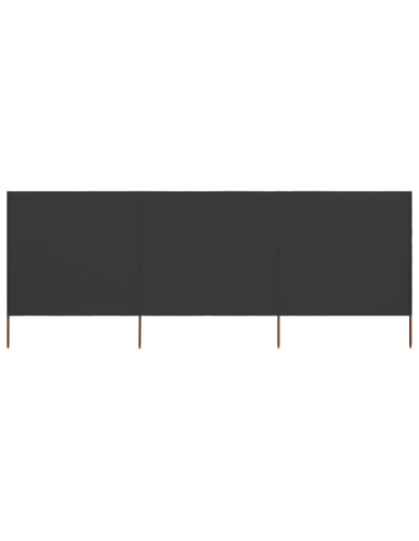 Paravento a 3 Pannelli in Tessuto 400x120cm Antracite