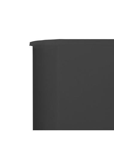 Paravento a 3 Pannelli in Tessuto 400x120cm Antracite