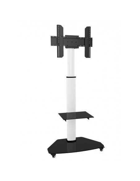 Techly Supporto a Pavimento con Mensola Trolley TV LCD/LED/Plasma 37-70" Bianco