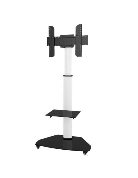 Techly Supporto a Pavimento con Mensola Trolley TV LCD/LED/Plasma 37-70" Bianco