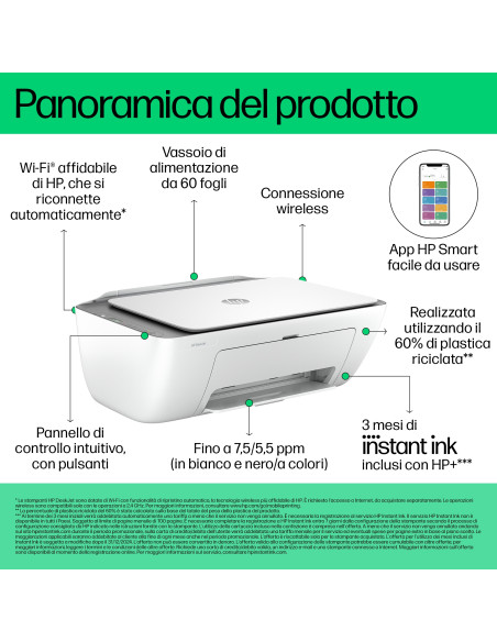 HP DeskJet Stampante multifunzione 2820e