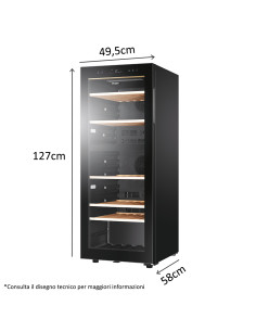 Haier Wine Bank 50 Serie 5 HWS79GDG Cantinetta vino con compressore Libera installazione Nero 79 bottiglia/bottiglie 2