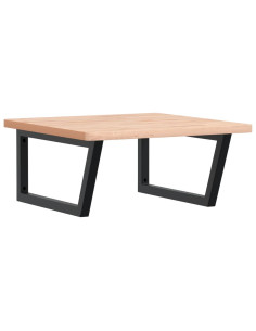 Ripiano a Parete per Lavabo in Acciaio e Massello di Faggio