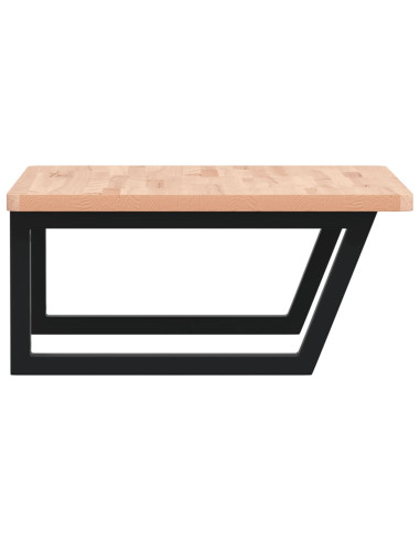 Ripiano a Parete per Lavabo in Acciaio e Massello di Faggio