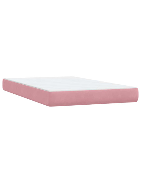 Giroletto a Molle con Materasso Rosa 120x220 cm in Velluto