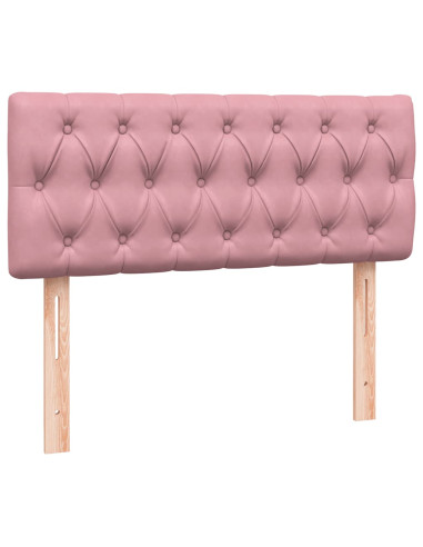 Letto a Molle con Materasso e LED Rosa 120x220 cm in Velluto