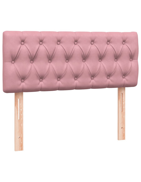 Letto a Molle con Materasso e LED Rosa 120x220 cm in Velluto