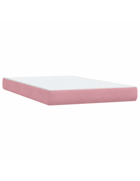 Giroletto a Molle con Materasso Rosa 120x220 cm in Velluto