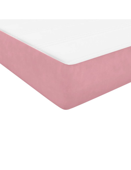 Giroletto a Molle con Materasso Rosa 120x220 cm in Velluto