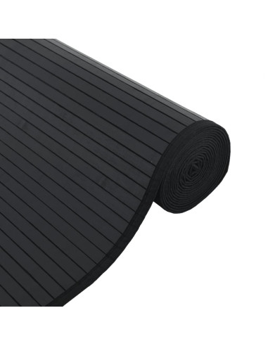 Tappeto Rettangolare Nero 60x200 cm in Bambù