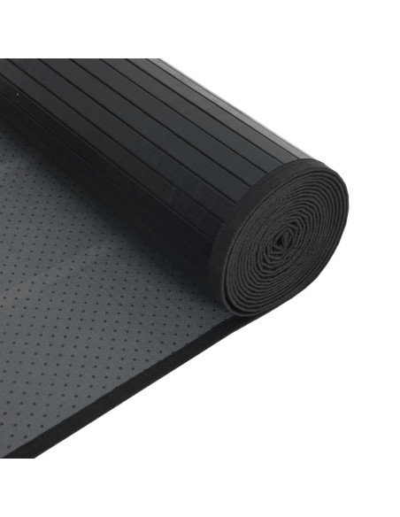 Tappeto Rettangolare Nero 60x200 cm in Bambù