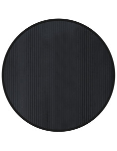 Tappeto Rotondo Nero 100 cm in Bambù