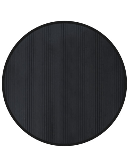 Tappeto Rotondo Nero 100 cm in Bambù