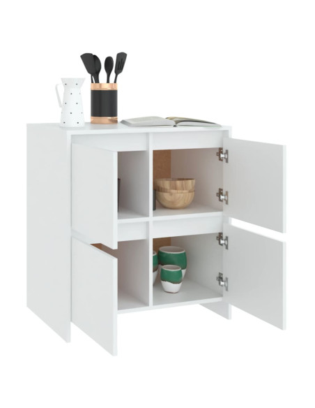 Credenze 2 pz Bianche 70x41x75 cm in Legno Multistrato