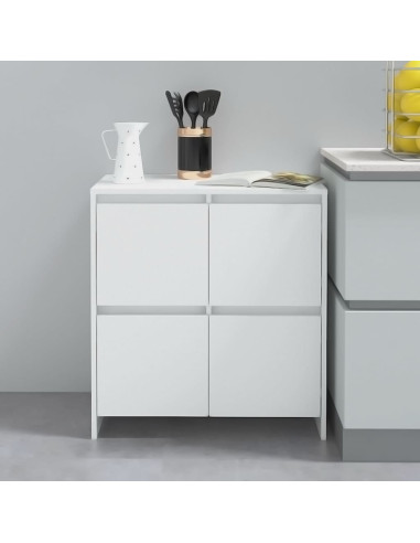 Credenze 2 pz Bianche 70x41x75 cm in Legno Multistrato