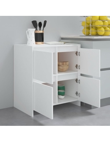 Credenze 2 pz Bianche 70x41x75 cm in Legno Multistrato