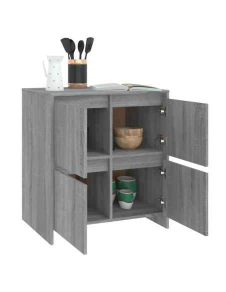 Credenze 2 pz Grigio Sonoma 70x41x75 cm in Truciolato