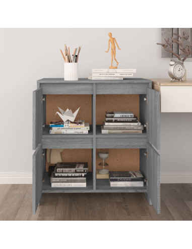 Credenze 2 pz Grigio Sonoma 70x41x75 cm in Truciolato