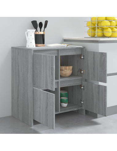 Credenze 2 pz Grigio Sonoma 70x41x75 cm in Truciolato