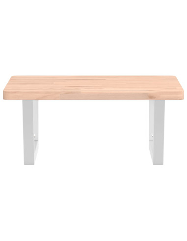 Ripiano a Parete per Lavabo in Acciaio e Massello di Faggio