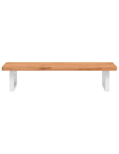 Ripiano a Parete per Lavabo in Acciaio e Massello di Faggio