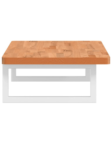 Ripiano a Parete per Lavabo in Acciaio e Massello di Faggio