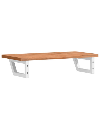 Ripiano a Parete per Lavabo in Acciaio e Massello di Faggio