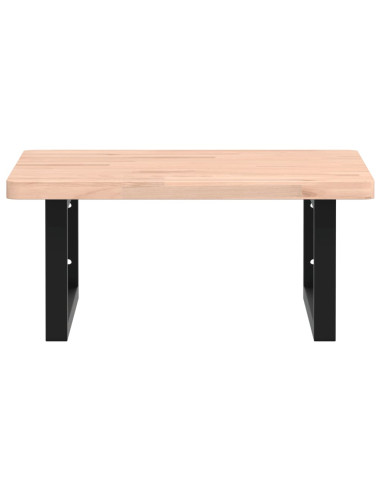 Ripiano a Parete per Lavabo in Acciaio e Massello di Faggio