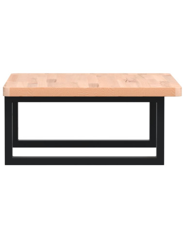 Ripiano a Parete per Lavabo in Acciaio e Massello di Faggio